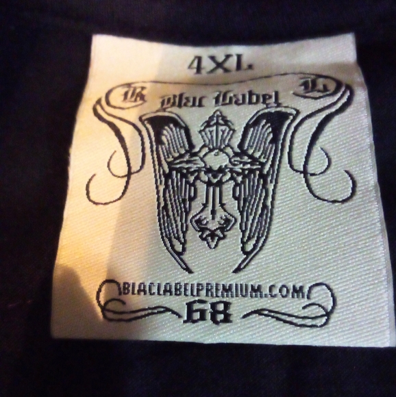 BLAC LABEL Gothic Graphic Embroidered Long Sleeve Exposed Hem Shirt Men's 4X Blk - Picture 11 of 14